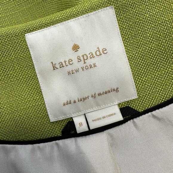 Kate Spade New York‎ Micah Cropped Blazer Jacket Moroccan Green Slub Boxy Size 8 - Picture 9 of 11